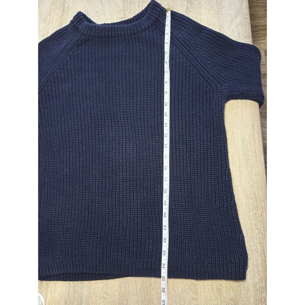 Quince 100% Organic Cotton Fisherman Crew Sweater Navy Size Medium - Picture 5 of 7